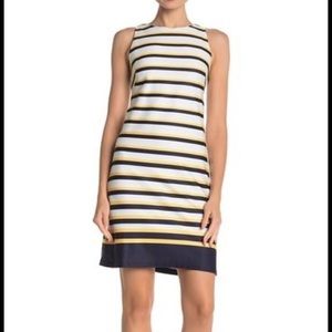 Vince Camino Ponte Knit Striped Shift Dress B13